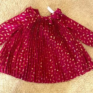 18 month holiday dress( burgundy and gold). Never worn but tags are removed.